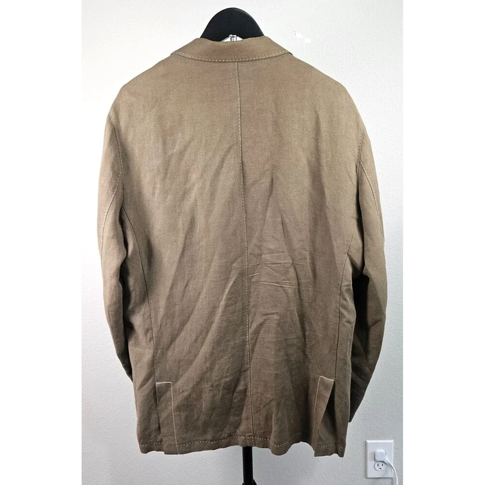 Tommy Bahama Island Life Sport Coat Mens L Brown‎ Linen Cotton Blazer Jacket